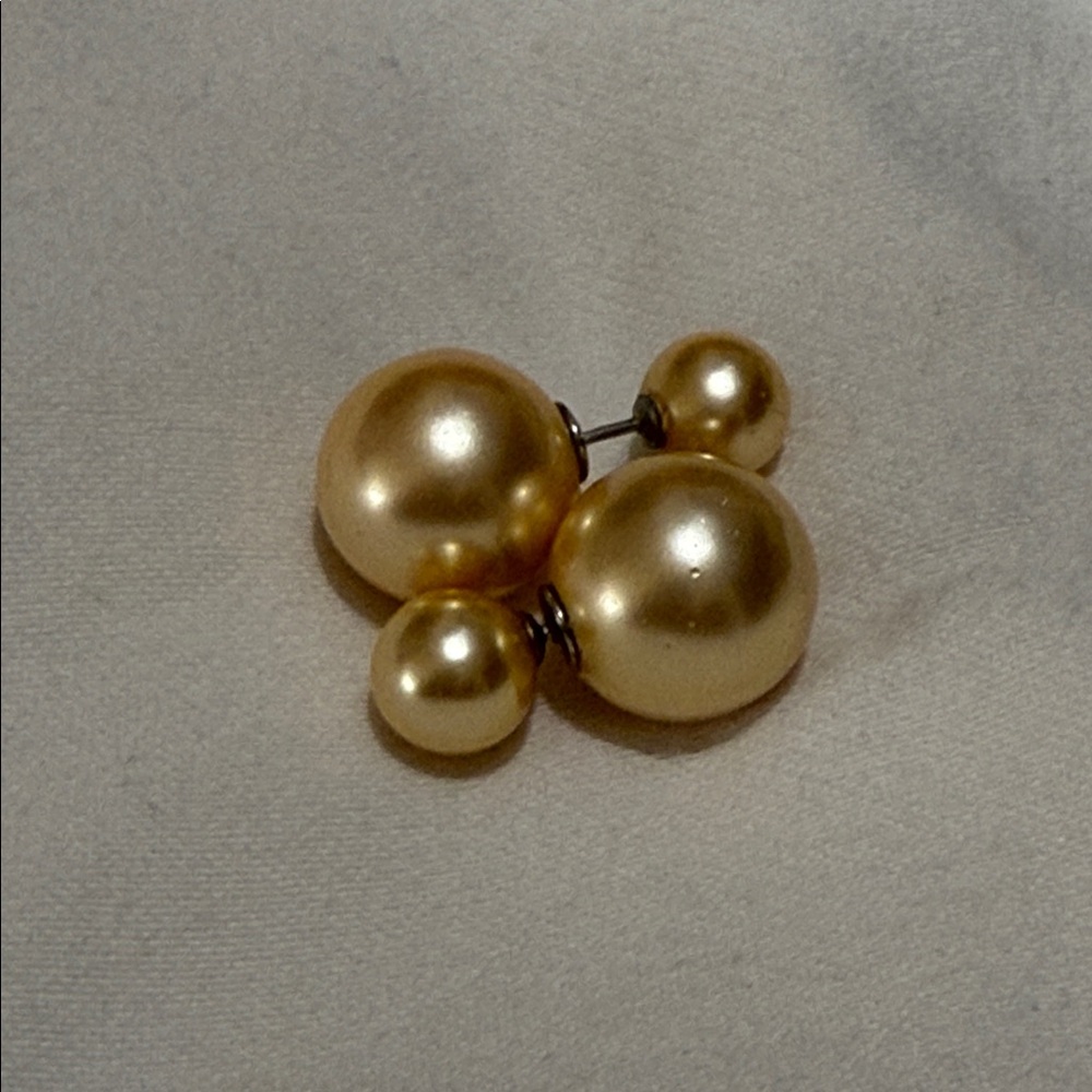 Double Sided Double Ball Stud Pearl Earrings